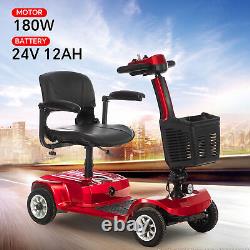 Scooter de mobilité de voyage à quatre roues, fauteuil roulant électrique pliable HomZ4