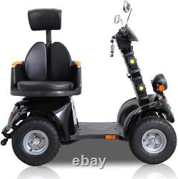 Scooter de mobilité électrique à 4 roues avec batterie de 1000W 60V 20AH pour personnes âgées.