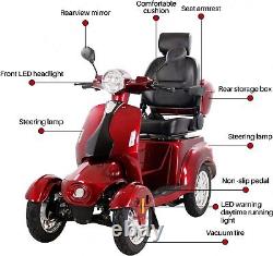 Scooter de mobilité électrique à 4 roues, fauteuil roulant motorisé, moteur 600W, pour les personnes âgées en déplacement.