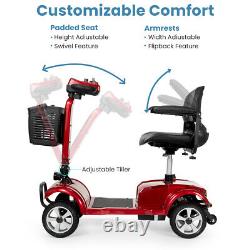 Scooter de mobilité électrique à 4 roues pliable pour fauteuil roulant à domicile et en voyage