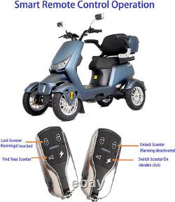 Scooter de mobilité électrique à quatre roues 1000W 60V 20AH Batterie Fauteuil roulant pour seniors