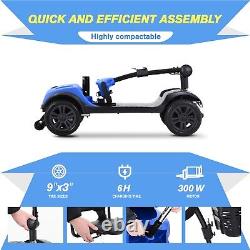 Scooter de mobilité électrique pliable à 4 roues, fauteuil roulant compact pour rouler sur la route.