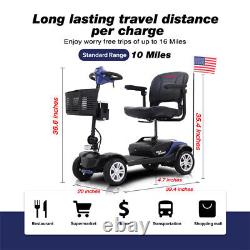 Scooter de mobilité électrique pliable à 4 roues pour fauteuil roulant - Compact, adapté aux déplacements en extérieur et aux SUV.