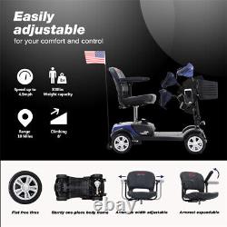 Scooter de mobilité électrique pliable à 4 roues pour fauteuil roulant - Compact, adapté aux déplacements en extérieur et aux SUV.