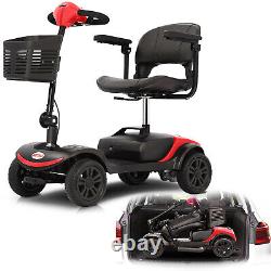 Scooter de mobilité électrique pliable à 4 roues rouge Travel WheelChair M1 Lite