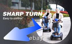 Scooter de mobilité électrique pliable à quatre roues, fauteuil roulant compact pour la route.