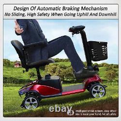 Scooter de mobilité électrique pour personnes âgées à 4 roues, fauteuil roulant motorisé R rouge