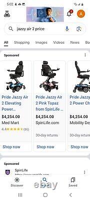 Scooter de mobilité/fauteuil roulant - Pride Jazzy Air 2, Bleu Cobalt