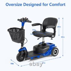 Scooter de mobilité pliable à 3 roues, fauteuil roulant électrique à longue portée pour personnes âgées