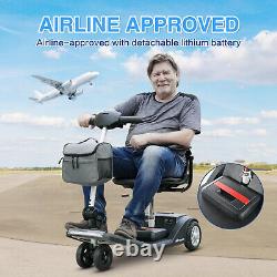 Scooter de mobilité pliable à 4 roues Fauteuil roulant électrique Approuvé par les compagnies aériennes