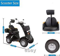 Scooter électrique à 4 roues et fauteuil roulant alimenté par une puissance de mobilité de 1000W, 60V et 20AH pour les seniors.