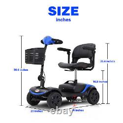 Scooter électrique à 4 roues pour la mobilité motorisée, fauteuil roulant de voyage facile pour les seniors