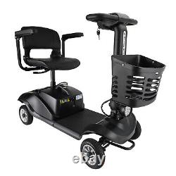 Scooter électrique à mobilité réduite pour personnes âgées à quatre roues, fauteuil roulant motorisé B noir.