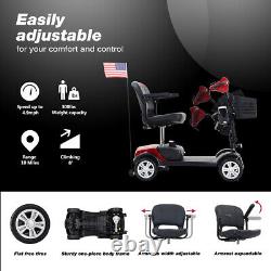 Scooter électrique pliable de mobilité avec fauteuil roulant électrique, lumière LED et porte-gobelet