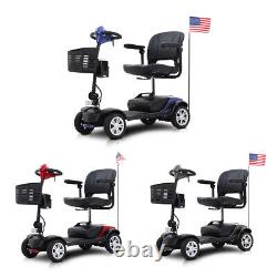 Scooter électrique pliable de mobilité avec fauteuil roulant électrique, lumière LED et porte-gobelet