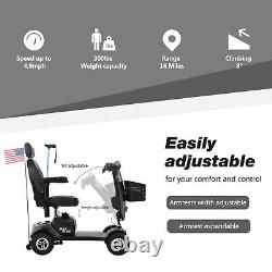 Scooter électrique pour personnes âgées, fauteuil roulant électrique compact extérieur, GRIS