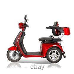 Scooters de mobilité à 3 roues de 800W pour les personnes âgées et les adultes Capacité de 500lbs de service intensif