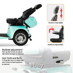 Scooters de mobilité à 4 roues 800W, chaise inclinable 500lbs, tout-terrain pour adultes seniors