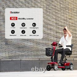 Scooters de mobilité pour seniors fauteuil roulant électrique 4 roues pliable siège large NOUVEAU