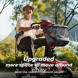 Scooters de mobilité pour seniors fauteuil roulant électrique 4 roues pliable siège large NOUVEAU