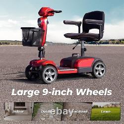 Scooters de mobilité pour seniors fauteuil roulant électrique 4 roues pliable siège large NOUVEAU