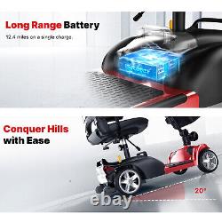 Scooters de mobilité pour seniors fauteuil roulant électrique 4 roues pliable siège large NOUVEAU