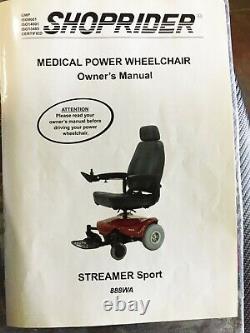 Shoprider Streamer Sport Electric Wheelchair Mobility Scooter Livraison Gratuite